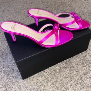 BRAND NEW NEVER WORN Strappy mule satin sandals.